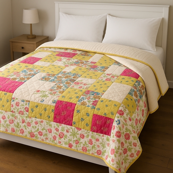 Brunelli Floral Patchwork Quilt - Picture 1 of 7